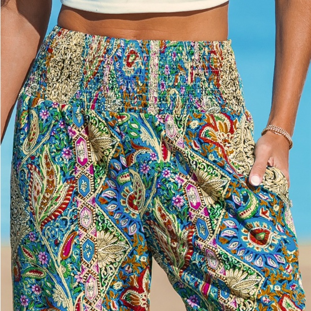 Smock Waist Tapered Pants